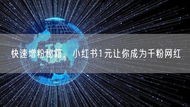 快速增粉秘籍，小红书1元让你成为千粉网红