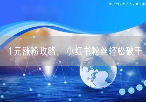 1元涨粉攻略，小红书粉丝轻松破千