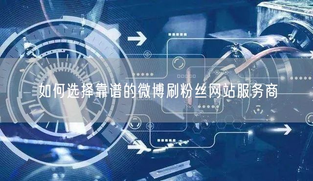 如何选择靠谱的微博刷粉丝网站服务商