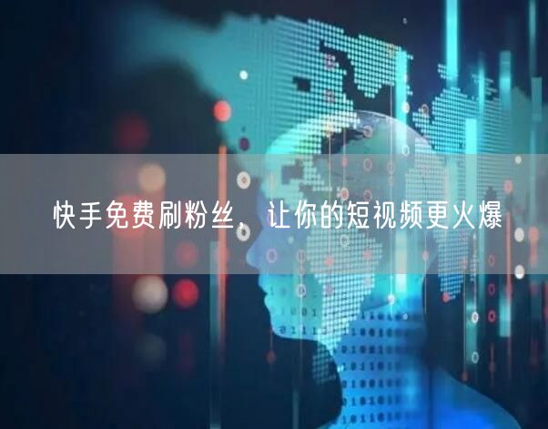 快手免费刷粉丝，让你的短视频更火爆